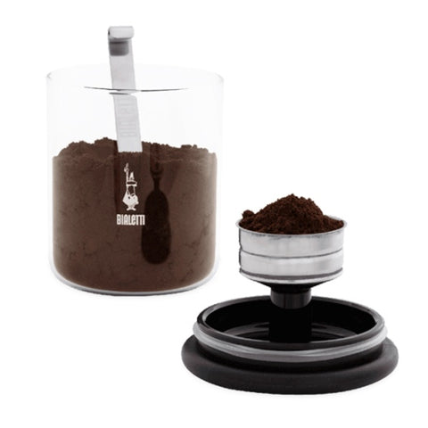 מזכוכית עם כפית 250 גרם barattolo צנצנת קפה