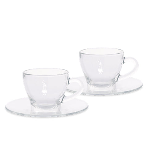 סט 2 כוסות אספרסו זכוכית עם תחתית  - BIALETTI