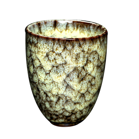 כוס קפה יוקרתית מחרסינה 250 מ"ל בצבעי צהוב וחום