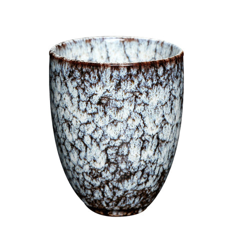 כוס קפה יוקרתית מחרסינה 250 מ"ל בצבע לבן חום