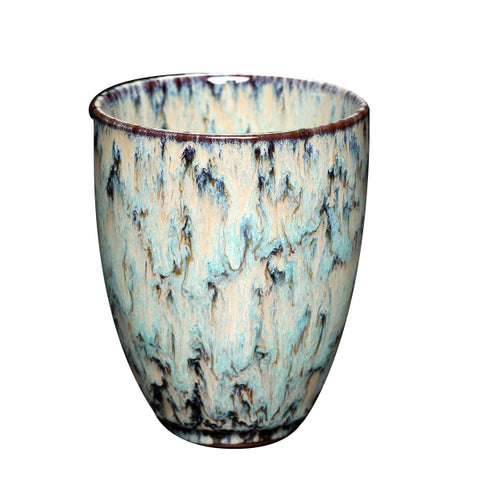 כוס קפה יוקרתית מחרסינה 250 מ"ל בצבע חום כחול