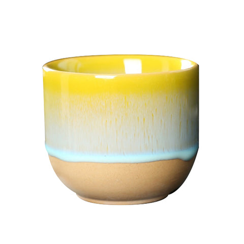 כוס קפה יוקרתית מחרסינה 150 מ"ל בצבע צהוב