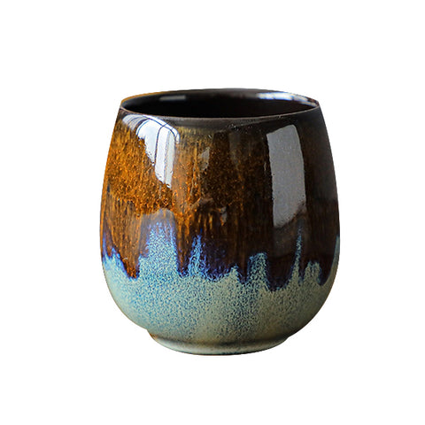 כוס אספרסו יוקרתית מחרסינה 80 מ"ל בצבע חום