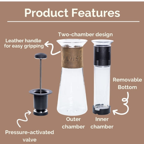 עם חבק מעור פרנץ פרס מזכוכית 500 מ"ל PLANETARY DESIGN