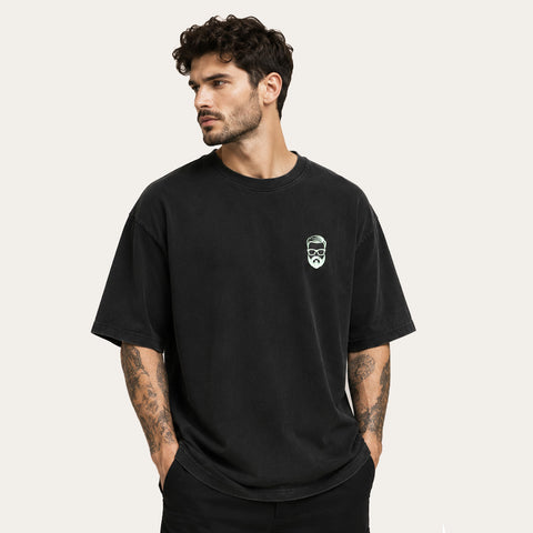 LEO Oversized חולצת שחור ווש
